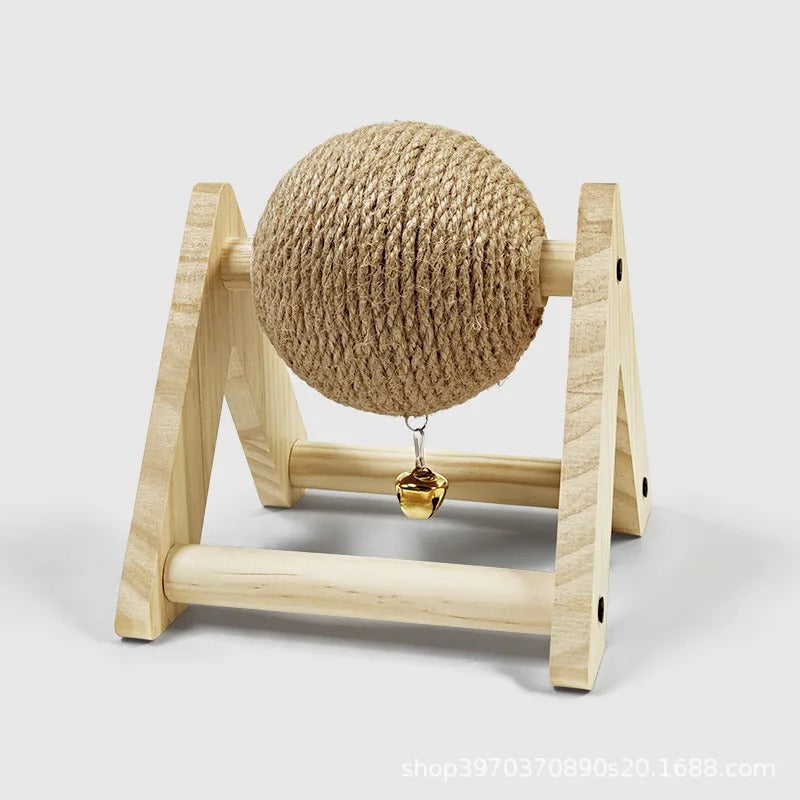 Wooden Rabbit Scratching Ball