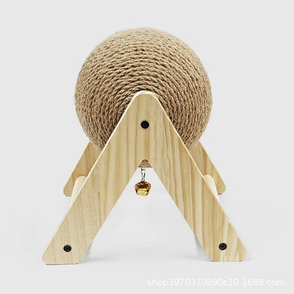 Wooden Rabbit Scratching Ball