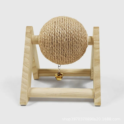 Wooden Rabbit Scratching Ball